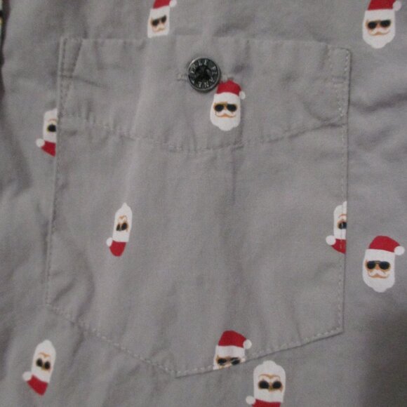 Free Planet boys Christmas button down shirt, Santa wearing sunglasses size 8 - Picture 4 of 7